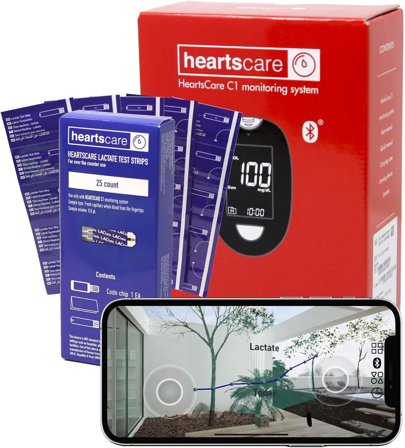 Kit de prueba de lactato HeartsCare C1: tiempo de prueba de 5 segundos