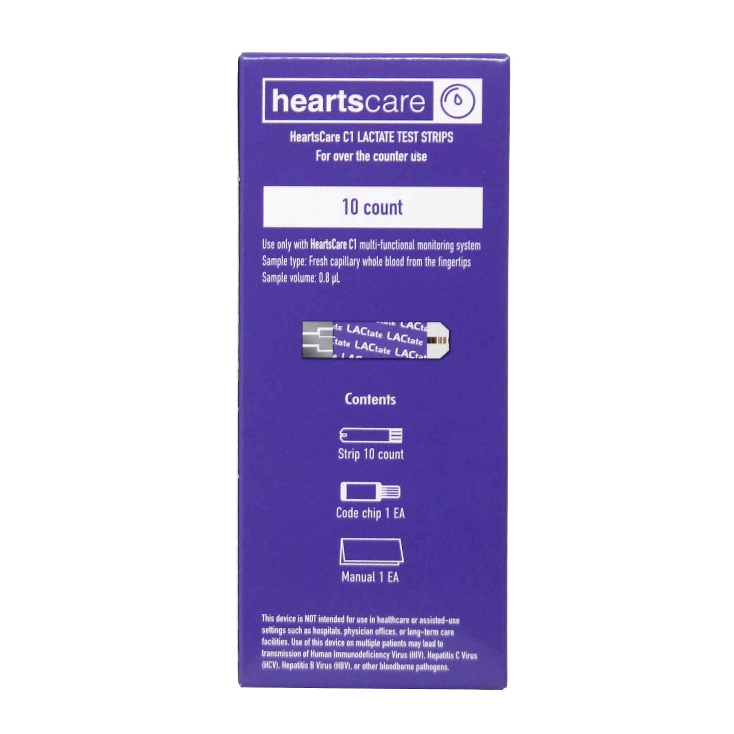 HeartsCare C1 - Lactate Test Strips (10 Counts)