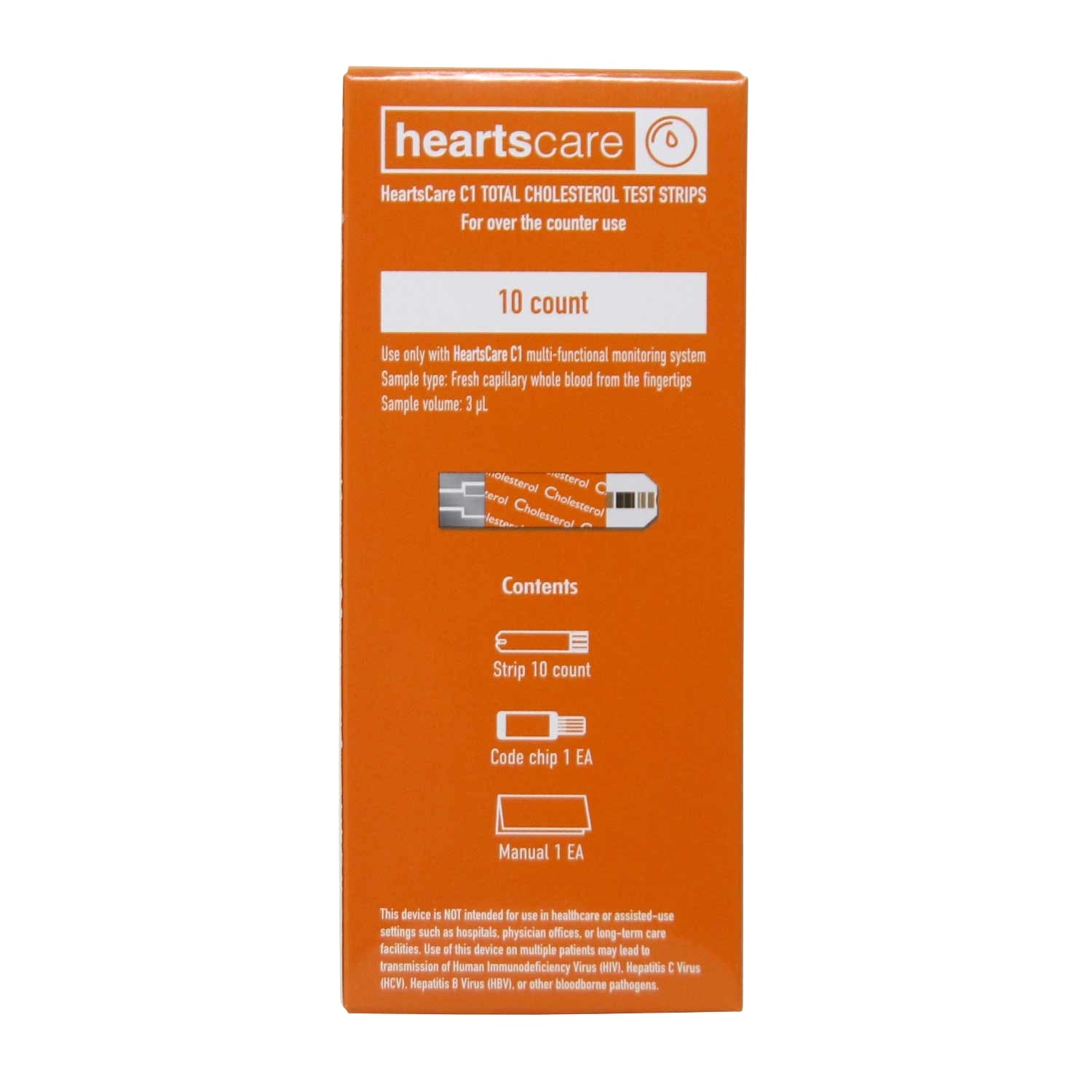 HeartsCare - Total Cholesterol Test Strips (10 Counts)