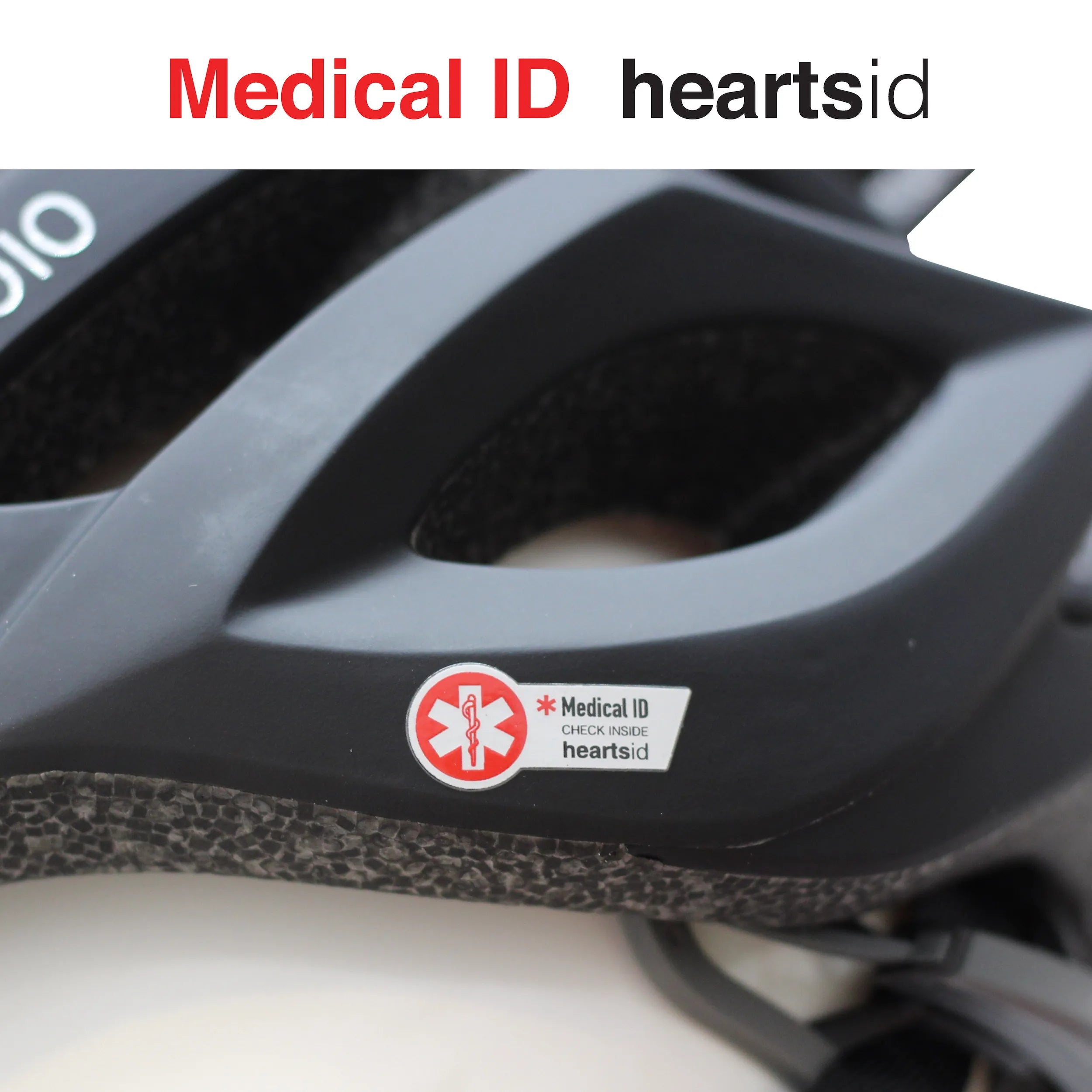 HeartsFit - Bike Helmet with Health ID Card and Health Status Stickers HeartsID