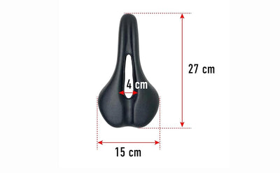 HeartsBio Road and Mountain Bike Saddle - HeartsFit Ergonomic Bike Saddle (Black, 15cm 10.8 oz) - Light Weight
