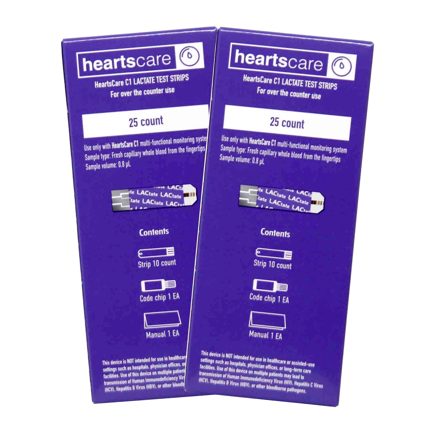 Sec Testing Bio For Runners HeartsCare Kit - 50 Strips And 1 Meter - 5 Sec Testing Time ...
