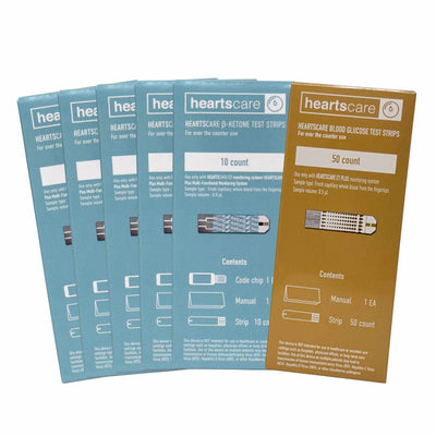 HeartsCare - Ketone Test Strips (50 count) and Glucose Test Strips (50 count)