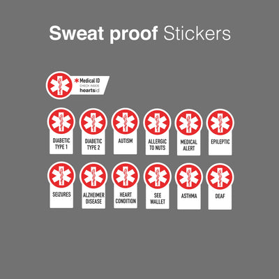HeartsFit - Bike Helmet with Health ID Card and Health Status Stickers HeartsID