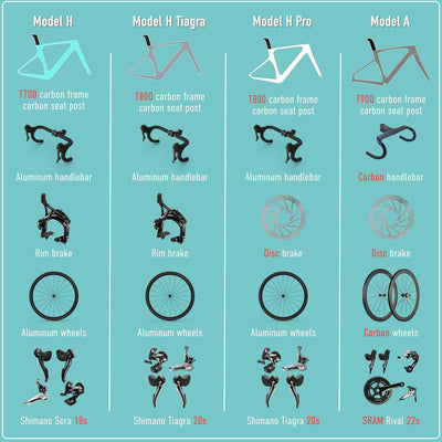 Model H - Carbon frame road bike Shimano Sora 18s