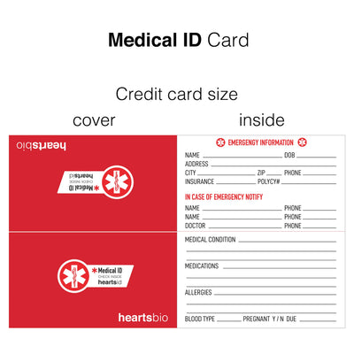 HeartsFit - Bike Helmet with Health ID Card and Health Status Stickers HeartsID