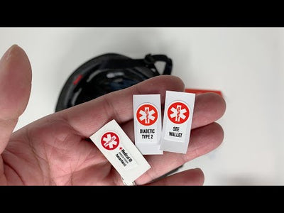 HeartsFit - Bike Helmet with Health ID Card and Health Status Stickers HeartsID